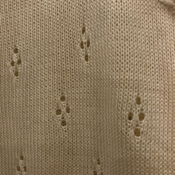 Cream Pointelle Knit Sleeveless Top - Picture 5 of 12